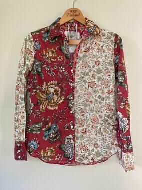 Cino by Sundance Floral Patchwork Button-Up Shirt XS